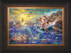 Disney The Little Mermaid Wall Art by Thomas Kinkade Studios Jewel Edition Canvas 12" x 18" Estate Bronze