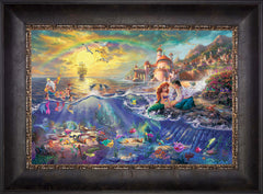 Disney The Little Mermaid Wall Art by Thomas Kinkade Studios Jewel Edition Canvas 12" x 18" Cabernet