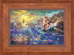 Disney The Little Mermaid Wall Art by Thomas Kinkade Studios Jewel Edition Canvas 18" x 27" Rustic Andalucian