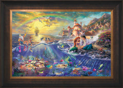 Disney The Little Mermaid Wall Art by Thomas Kinkade Studios Jewel Edition Canvas 18" x 27" Estate Bronze