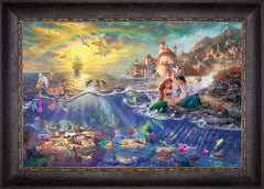 Disney The Little Mermaid Wall Art by Thomas Kinkade Studios Jewel Edition Canvas 18" x 27" Cabernet