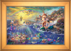 Disney The Little Mermaid Wall Art by Thomas Kinkade Studios Jewel Edition Canvas 18" x 27" Gallery Gold