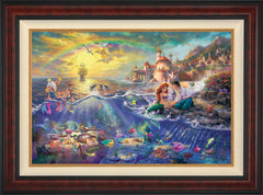Disney The Little Mermaid Wall Art by Thomas Kinkade Studios Jewel Edition Canvas 24" x 36" Gallery Burl
