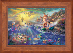 Disney The Little Mermaid Wall Art by Thomas Kinkade Studios Jewel Edition Canvas 24" x 36" Rustic Andalucian