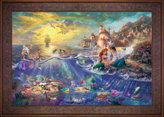 Disney The Little Mermaid Wall Art by Thomas Kinkade Studios Jewel Edition Canvas 24" x 36" Gallery Bronze
