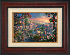 Disney Lady and the Tramp Wall Art by Thomas Kinkade Studios Standard Number Canvas 12" x 18" Gallery Burl