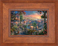 Disney Lady and the Tramp Wall Art by Thomas Kinkade Studios Standard Number Canvas 12" x 18" Rustic Andalucian