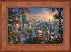 Disney Lady and the Tramp Wall Art by Thomas Kinkade Studios Standard Number Canvas 24" x 36" Rustic Andalucian