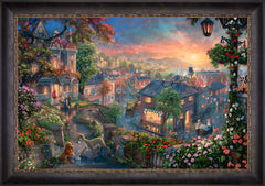 Disney Lady and the Tramp Wall Art by Thomas Kinkade Studios Standard Number Canvas 24" x 36" Cabernet
