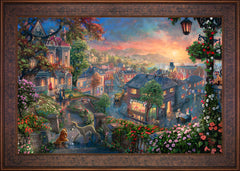 Disney Lady and the Tramp Wall Art by Thomas Kinkade Studios Standard Number Canvas 24" x 36" Gallery Bronze