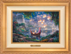 Disney Tangled Wall Art by Thomas Kinkade Studios Estate Edition Canvas 12" x 18" Antique Gold