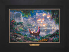 Disney Tangled Wall Art by Thomas Kinkade Studios Estate Edition Canvas 12" x 18" Modern Black