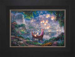 Disney Tangled Wall Art by Thomas Kinkade Studios Jewel Edition Canvas 12" x 18" Modern Black