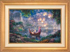 Disney Tangled Wall Art by Thomas Kinkade Studios Jewel Edition Canvas 18" x 27" Antique Gold