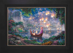 Disney Tangled Wall Art by Thomas Kinkade Studios Jewel Edition Canvas 18" x 27" Modern Black