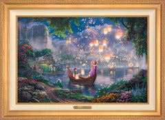 Disney Tangled Wall Art by Thomas Kinkade Studios Estate Edition Canvas 24" x 36" Antique Gold