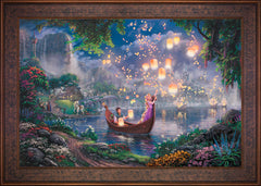 Disney Tangled Wall Art by Thomas Kinkade Studios Jewel Edition Canvas 24" x 36" Gallery Bronze