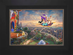 Disney Aladdin Wall Art by Thomas Kinkade Studios Standard Number Canvas 12" x 18" Modern Black