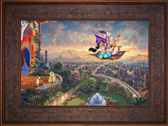 Disney Aladdin Wall Art by Thomas Kinkade Studios Standard Number Canvas 12" x 18" Gallery Bronze