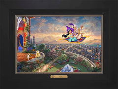 Disney Aladdin Wall Art by Thomas Kinkade Studios Estate Edition Canvas 12" x 18" Modern Black