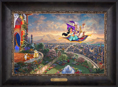 Disney Aladdin Wall Art by Thomas Kinkade Studios Estate Edition Canvas 12" x 18" Cabernet