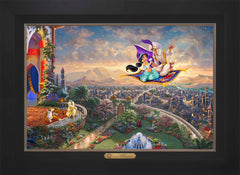 Disney Aladdin Wall Art by Thomas Kinkade Studios Estate Edition Canvas 18" x 27" Modern Black