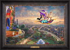 Disney Aladdin Wall Art by Thomas Kinkade Studios Estate Edition Canvas 18" x 27" Cabernet