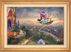 Disney Aladdin Wall Art by Thomas Kinkade Studios Standard Number Canvas 24" x 36" Antique Gold