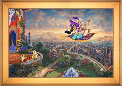 Disney Aladdin Wall Art by Thomas Kinkade Studios Standard Number Canvas 24" x 36" Gallery Gold