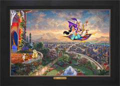 Disney Aladdin Wall Art by Thomas Kinkade Studios Estate Edition Canvas 24" x 36" Modern Black