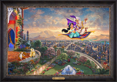 Disney Aladdin Wall Art by Thomas Kinkade Studios Estate Edition Canvas 24" x 36" Cabernet