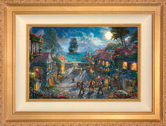 Disney Pirates of the Caribbean Wall Art by Thomas Kinkade Studios Standard Number Canvas 12" x 18" Antique Gold