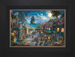 Disney Pirates of the Caribbean Wall Art by Thomas Kinkade Studios Standard Number Canvas 12" x 18" Modern Black