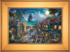Disney Pirates of the Caribbean Wall Art by Thomas Kinkade Studios Standard Number Canvas 12" x 18" Gallery Gold