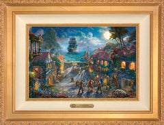 Disney Pirates of the Caribbean Wall Art by Thomas Kinkade Studios Estate Edition Canvas 12" x 18" Antique Gold