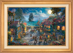 Disney Pirates of the Caribbean Wall Art by Thomas Kinkade Studios Standard Number Canvas 24" x 36" Antique Gold