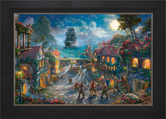 Disney Pirates of the Caribbean Wall Art by Thomas Kinkade Studios Standard Number Canvas 24" x 36" Modern Black