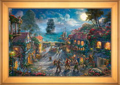 Disney Pirates of the Caribbean Wall Art by Thomas Kinkade Studios Standard Number Canvas 24" x 36" Gallery Gold
