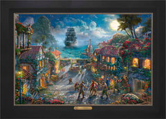 Disney Pirates of the Caribbean Wall Art by Thomas Kinkade Studios Estate Edition Canvas 24" x 36" Modern Black