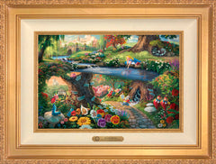 Disney Alice in Wonderland Wall Art by Thomas Kinkade Studios Estate Edition Canvas 12" x 18" Antique Gold