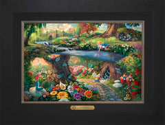 Disney Alice in Wonderland Wall Art by Thomas Kinkade Studios Estate Edition Canvas 12" x 18" Modern Black