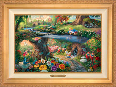 Disney Alice in Wonderland Wall Art by Thomas Kinkade Studios Estate Edition Canvas 18" x 27" Antique Gold