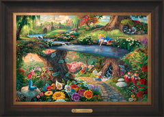 Disney Alice in Wonderland Wall Art by Thomas Kinkade Studios Estate Edition Canvas 18" x 27" Estate Bronze