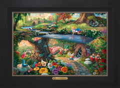 Disney Alice in Wonderland Wall Art by Thomas Kinkade Studios Estate Edition Canvas 18" x 27" Modern Black
