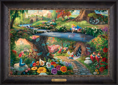 Disney Alice in Wonderland Wall Art by Thomas Kinkade Studios Estate Edition Canvas 18" x 27" Cabernet