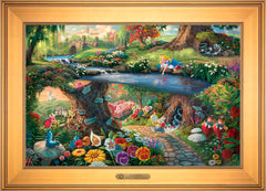 Disney Alice in Wonderland Wall Art by Thomas Kinkade Studios Estate Edition Canvas 18" x 27" Gallery Gold