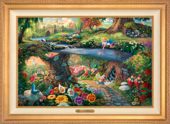 Disney Alice in Wonderland Wall Art by Thomas Kinkade Studios Estate Edition Canvas 24" x 36" Antique Gold
