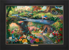 Disney Alice in Wonderland Wall Art by Thomas Kinkade Studios Estate Edition Canvas 24" x 36" Modern Black