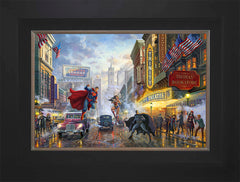 Batman™, Superman™, and Wonder Woman™: The Trinity I Wall Art by Thomas Kinkade Studios Standard Number Canvas 12" x 18" Modern Black