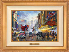 Batman™, Superman™, and Wonder Woman™: The Trinity I Wall Art by Thomas Kinkade Studios Estate Edition Canvas 12" x 18" Antique Gold